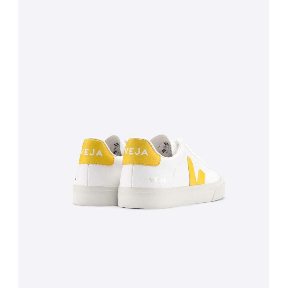 Low Tops Sneakers Dama Veja CAMPO CHROMEFREE White/Yellow | RO 602OKI